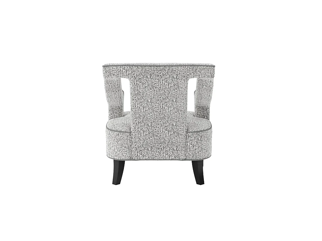 Letterkenny Soft Grey Chenille Upholstered Armchair Matt Black Legs