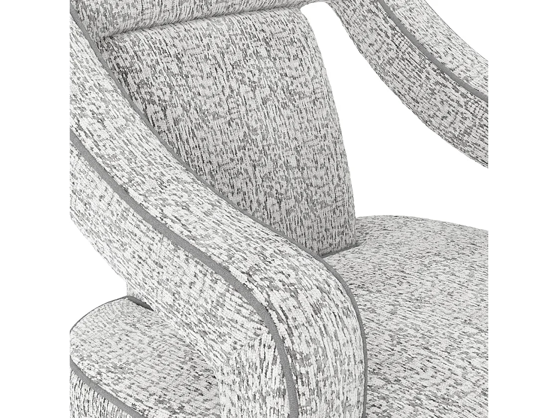 Letterkenny Soft Grey Chenille Upholstered Armchair Matt Black Legs