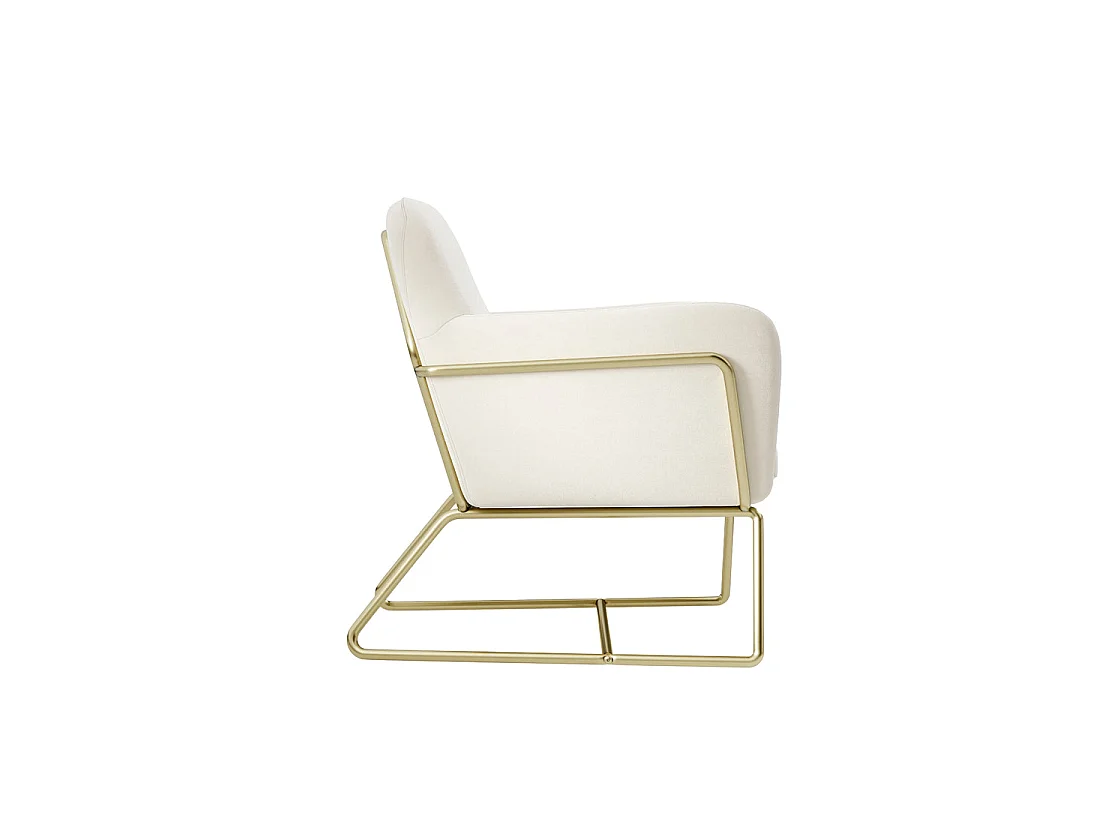 Marselle Cream Velvet Armchair Gold Metal Legs