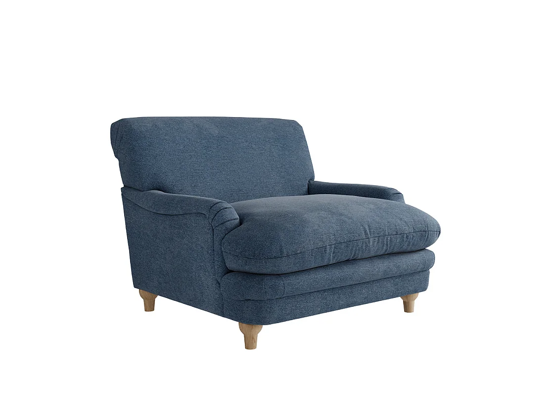 Bambola Retro Denim Blue Chenille Armchair