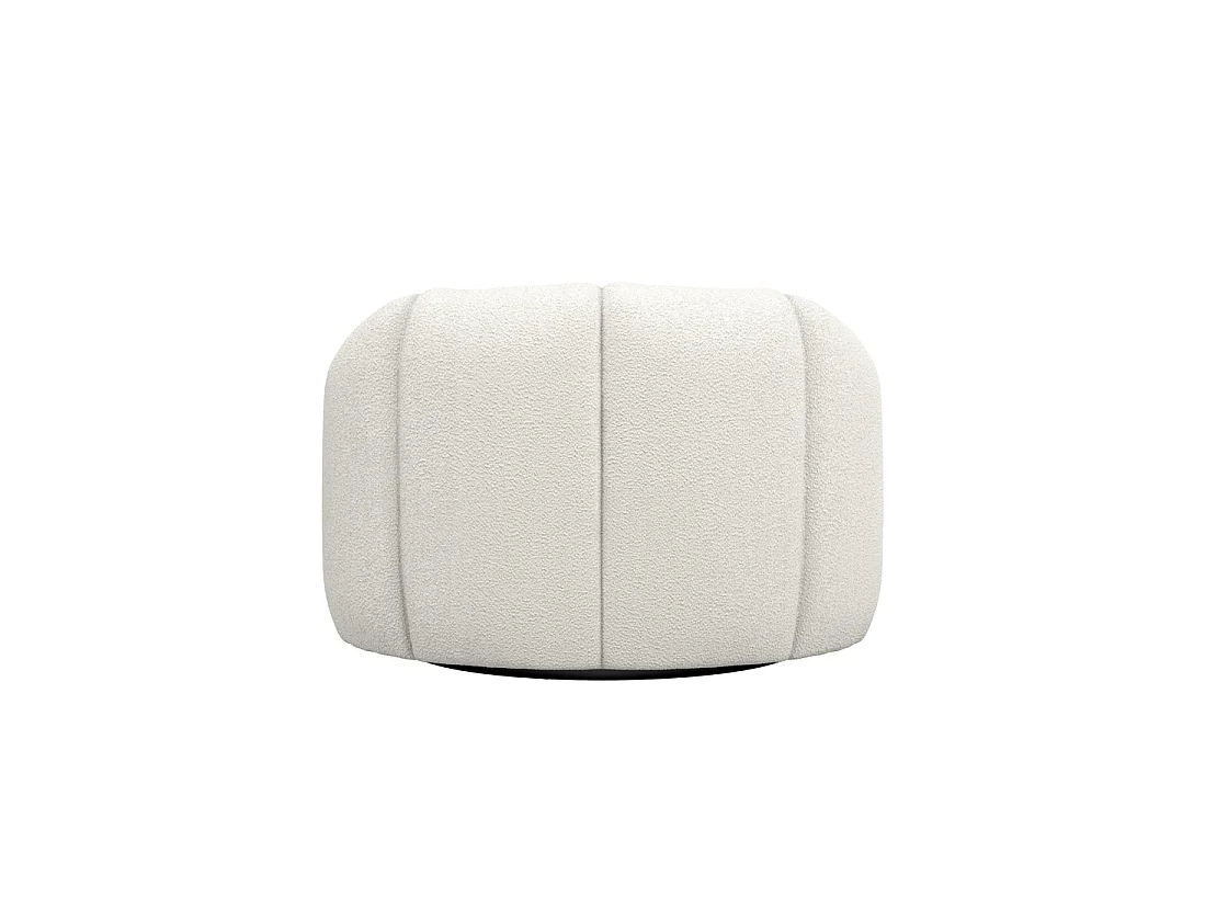 Juniper Retro Upholstered Ivory Boucle Swivel Armchair