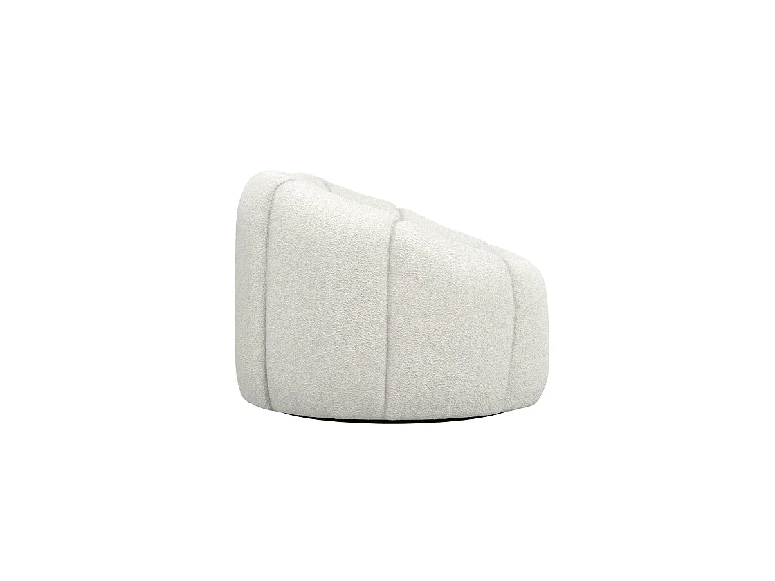Juniper Retro Upholstered Ivory Boucle Swivel Armchair
