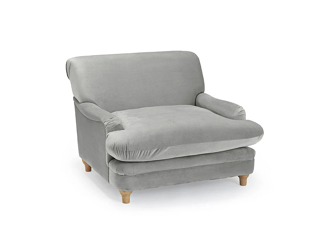 Bambola Retro Light Grey Chenille Cushioned Club Armchair