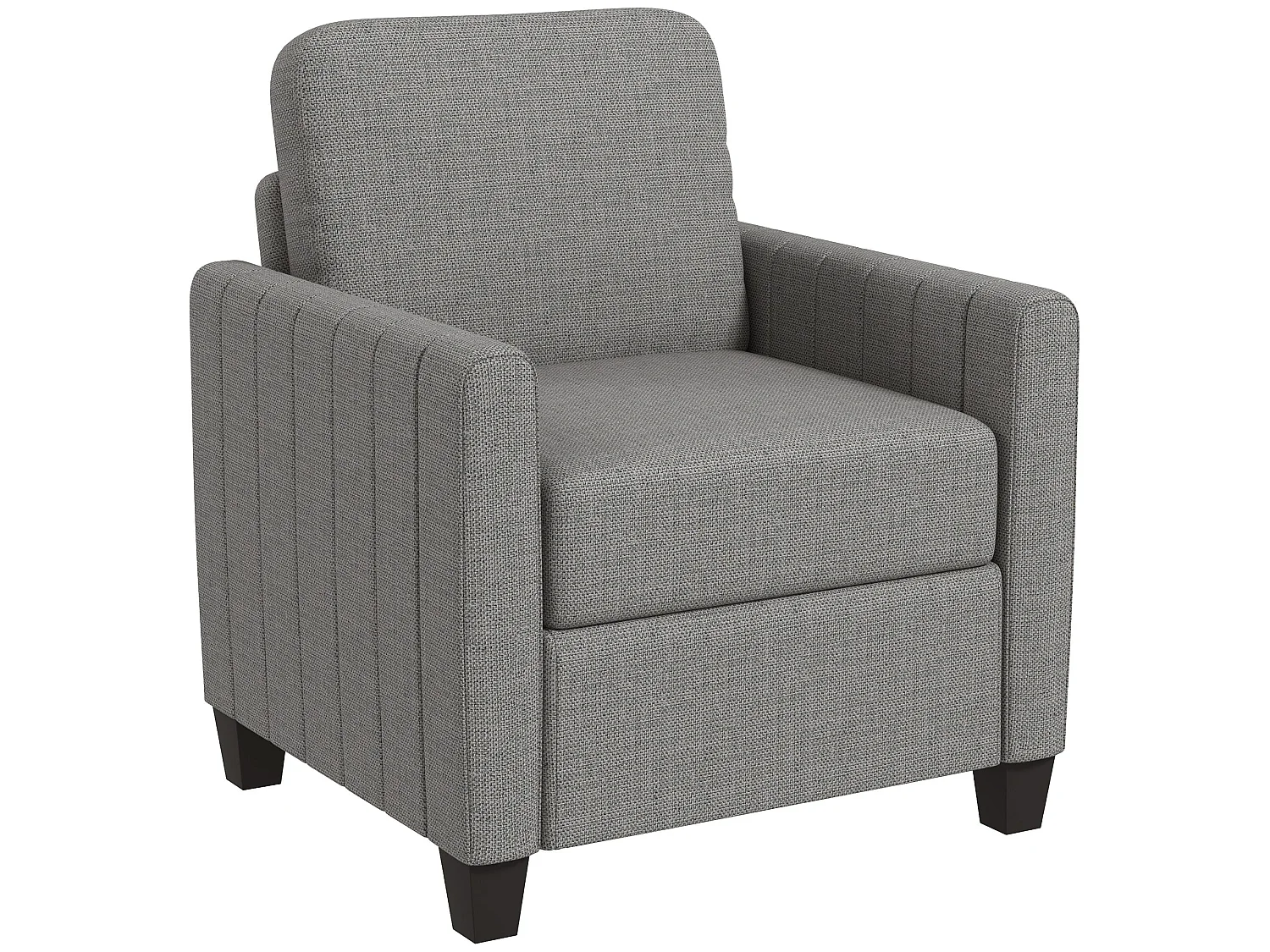 Vazi Lodi Light Grey Box Style Upholstered Accent Armchair