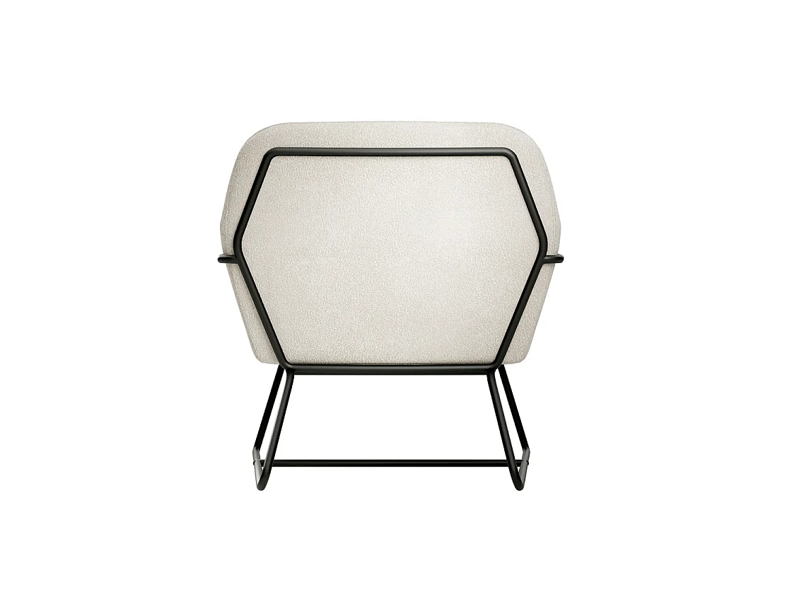 Marseille Ivory Boucle Armchair Gold Metal Legs Matt Black Frame