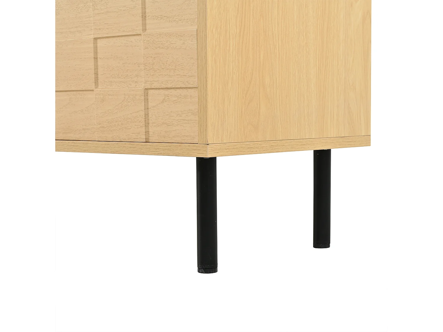 Modernes TV-Möbel 180x40x40 cm - abgerundete Ecken - 2 Schiebetüren und 1 Schublade - MDF - Natur