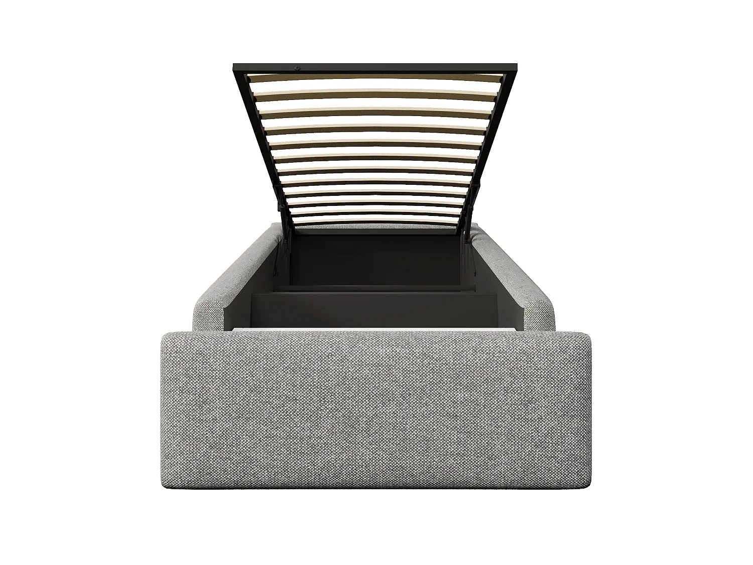 Upholstered Bed 90 × 200 cm with storage - without headboard - with 1 drawer - grey (mattress not included)