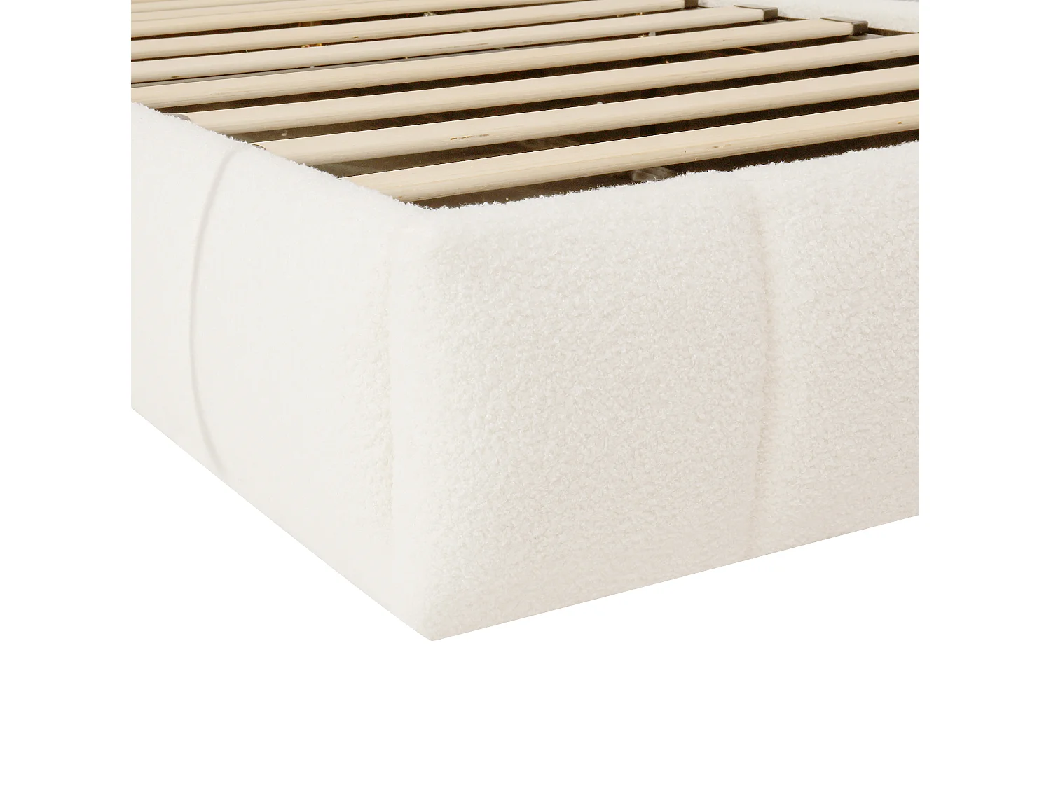 Upholstered Storage Bed 90 × 200 cm - Kids Bed - bouclé fabric - with slatted base - beige (mattress not included)