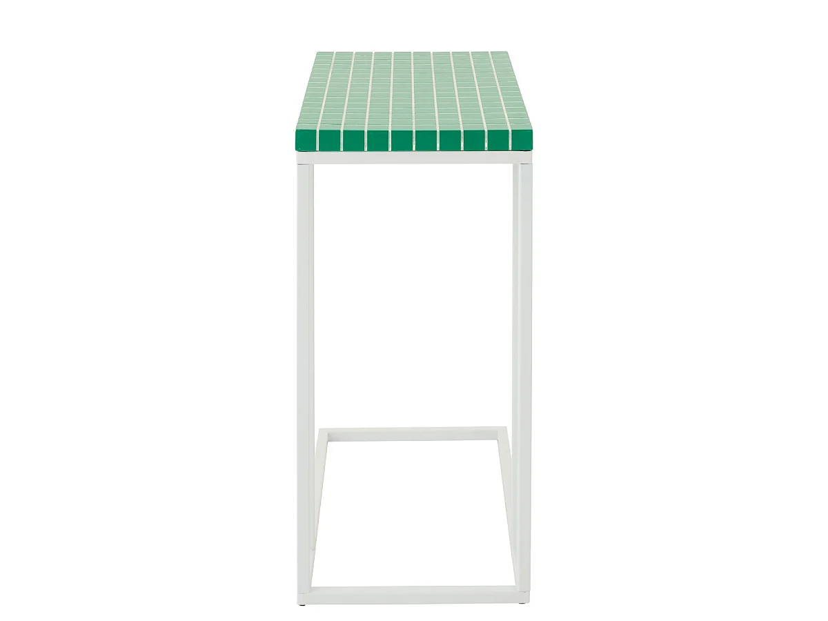 Table d'Appoint à Carreaux "Spia" 60cm Vert & Blanc