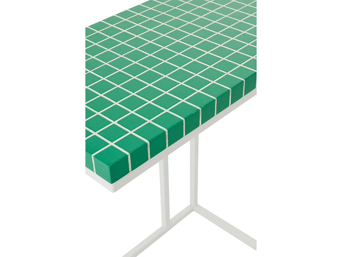 Table d'Appoint à Carreaux "Spia" 60cm Vert & Blanc