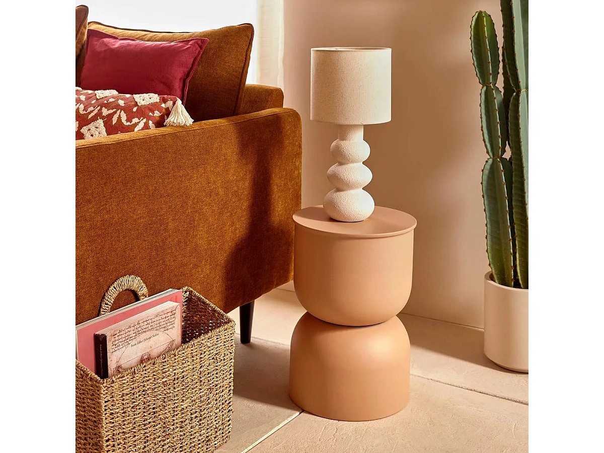 Table d'Appoint Design "Palomba" 31cm Beige