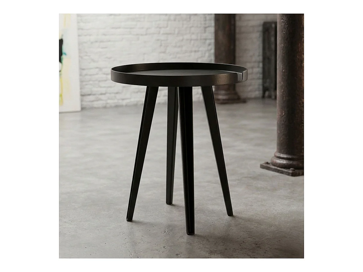 Table d'Appoint à Rebord "Bimix" 45cm Noir