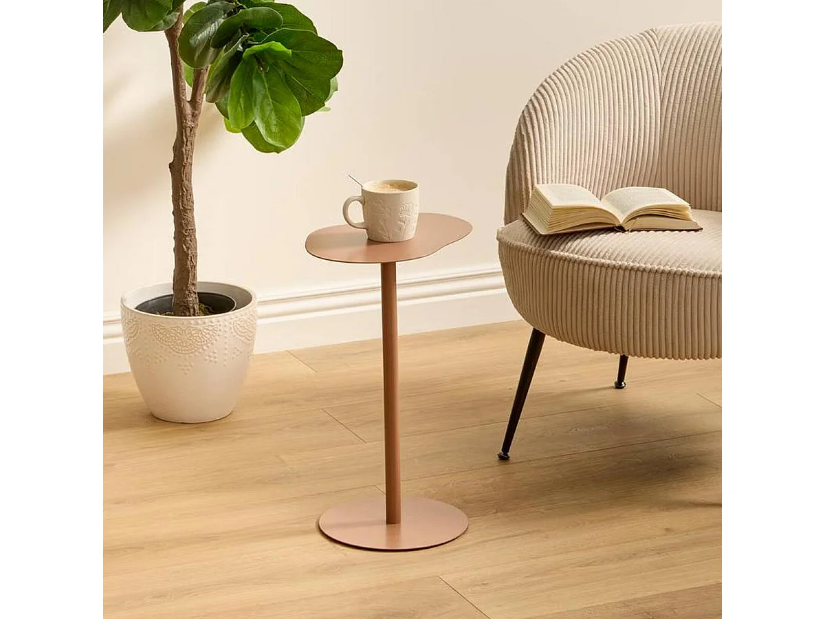 Table d'Appoint en Métal "Sora" 50cm Terracotta