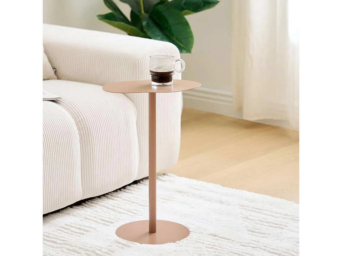 Table d'Appoint en Métal "Sora" 50cm Terracotta