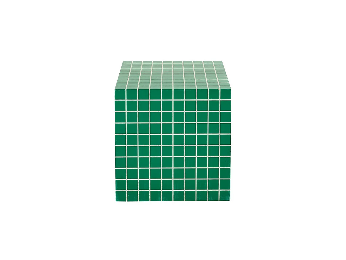Table d'Appoint Cube à Carreaux "Spia" 35cm Vert & Blanc