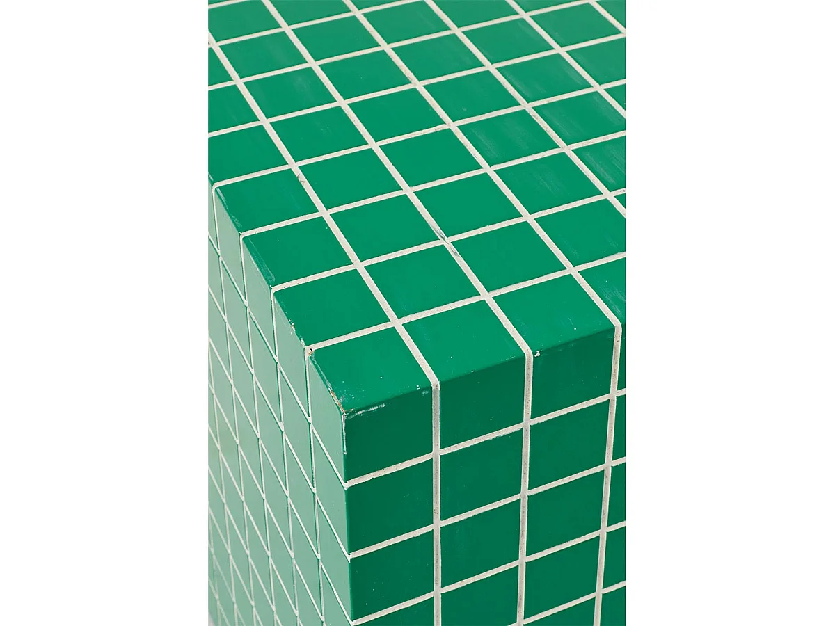 Table d'Appoint Cube à Carreaux "Spia" 35cm Vert & Blanc