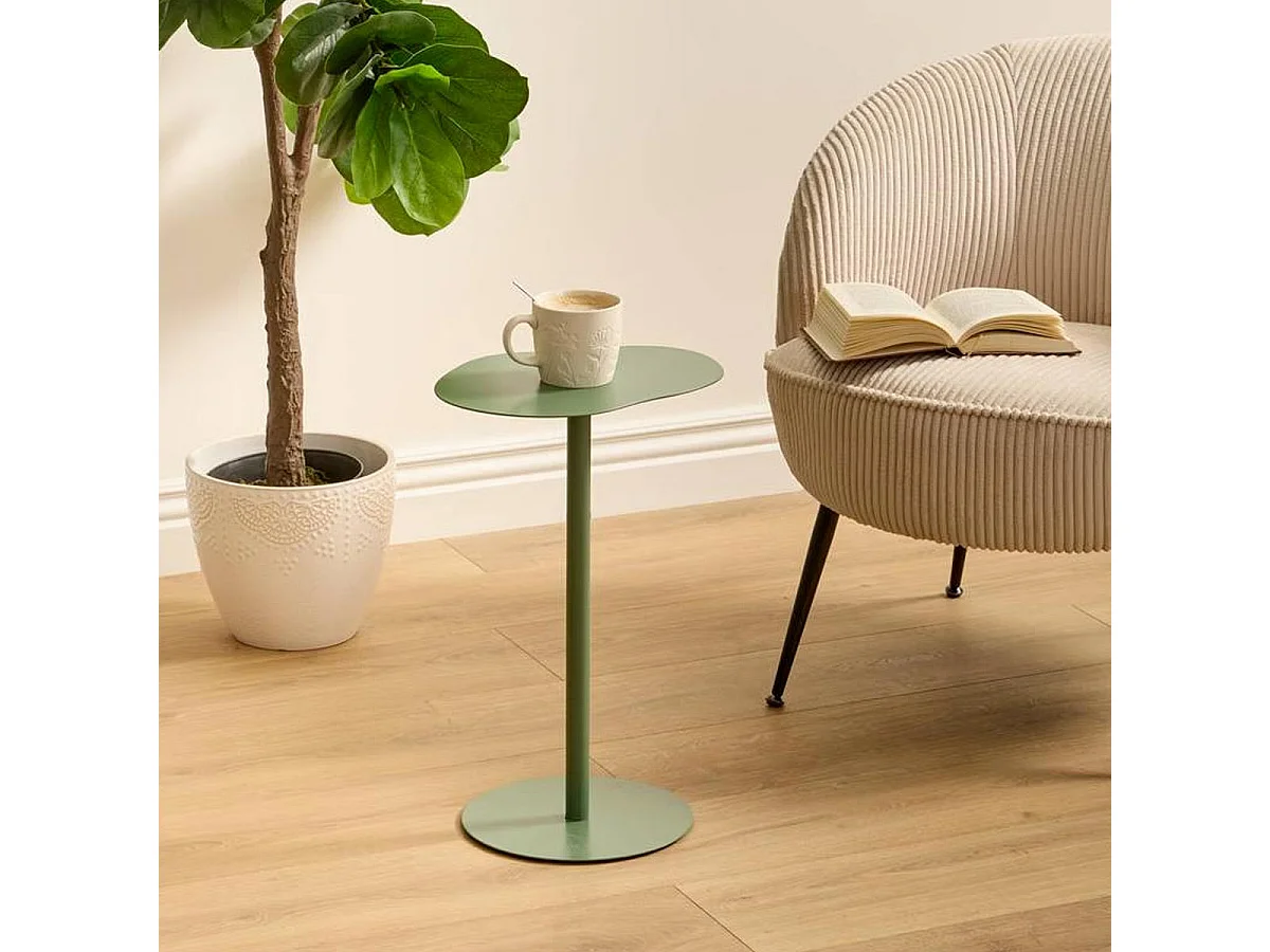 Table d'Appoint en Métal "Sora" 50cm Vert Olive