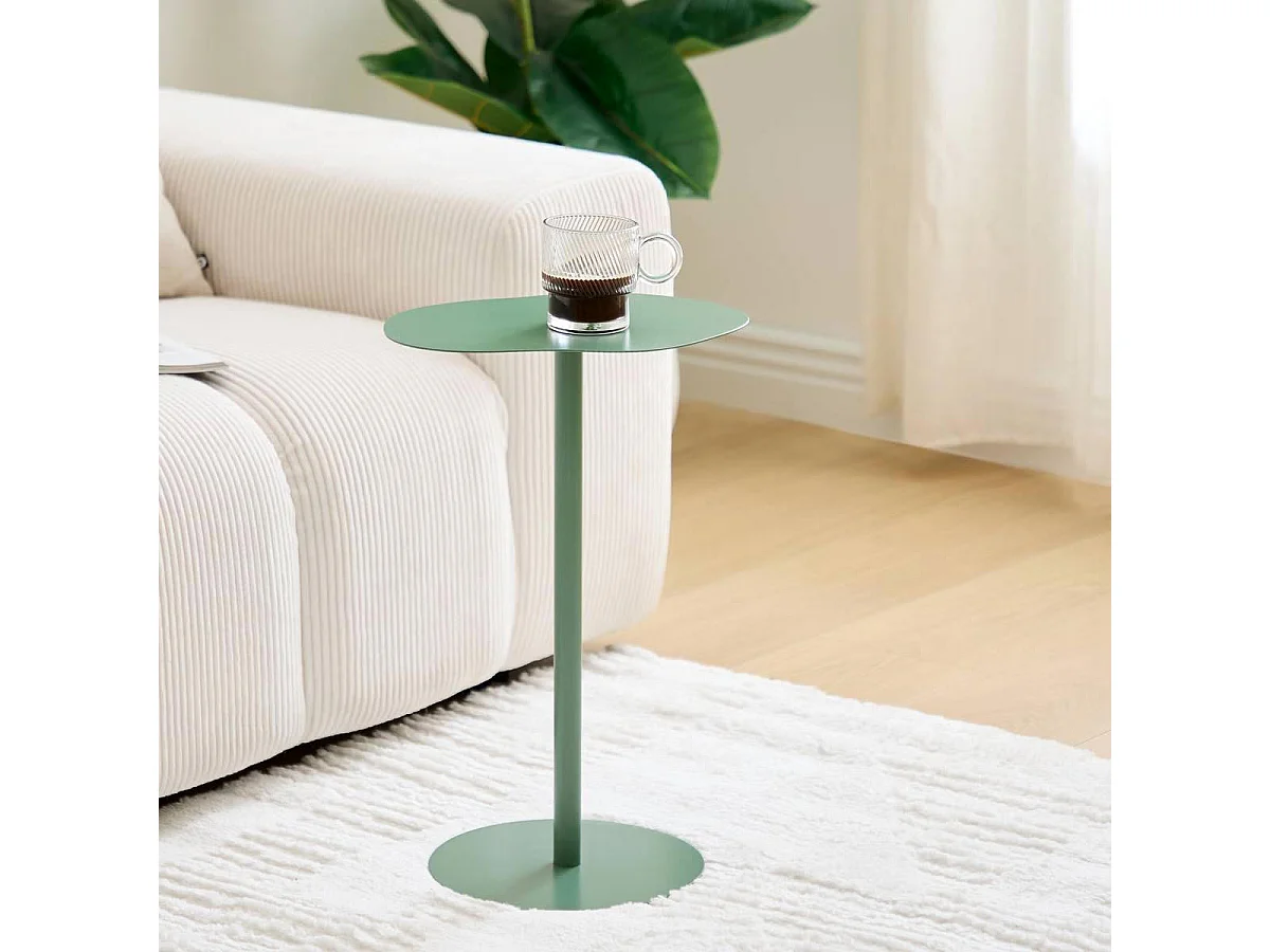 Table d'Appoint en Métal "Sora" 50cm Vert Olive
