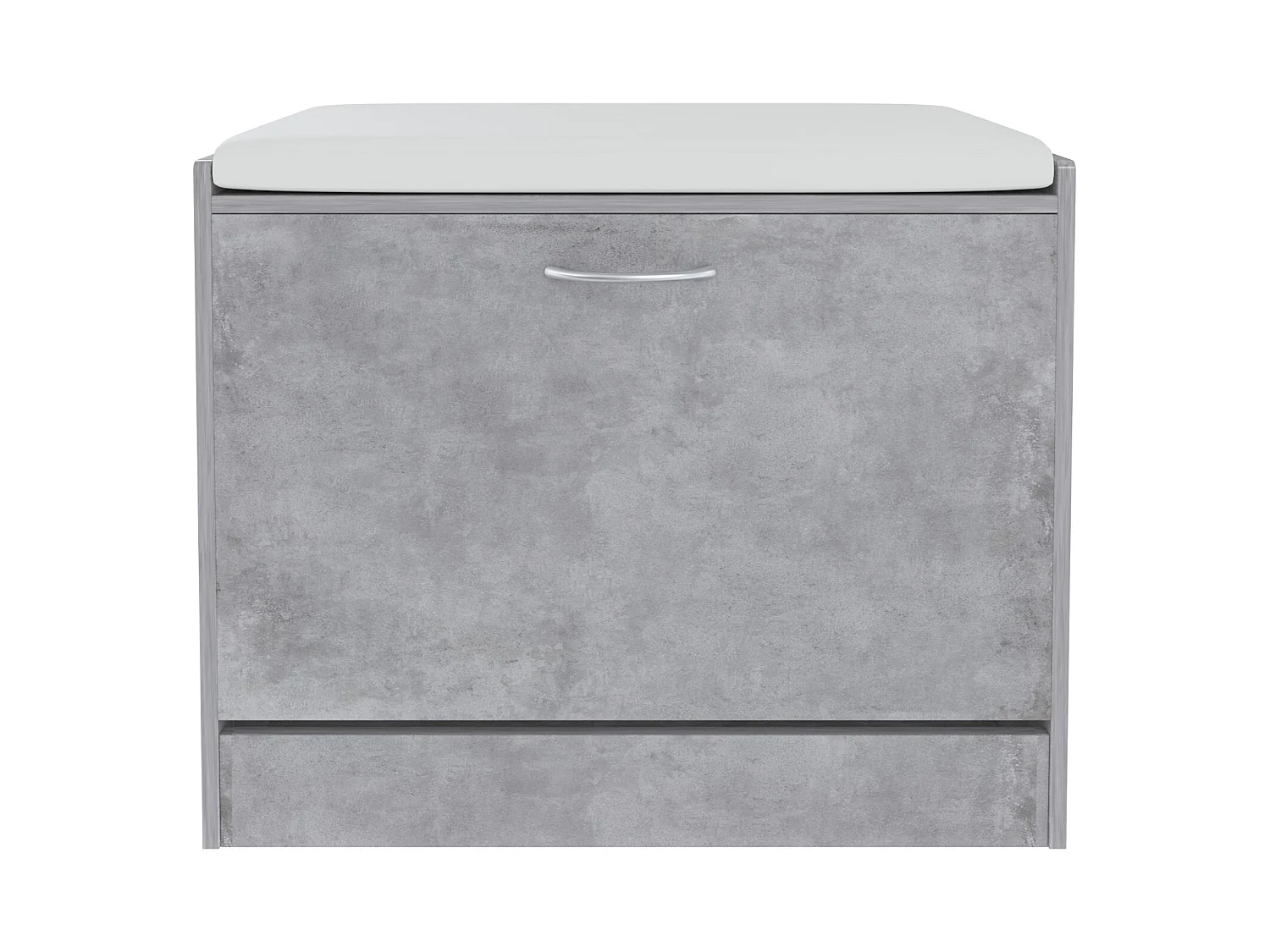 Panca Portascarpe Scarpiera Da Ingresso Piccola Salvaspazio Con Cuscino Anta A Ribalta Seduta Imbottita In Ecopelle Tripla Profondità 60 x 30 x 48 Cm Grigio Cemento