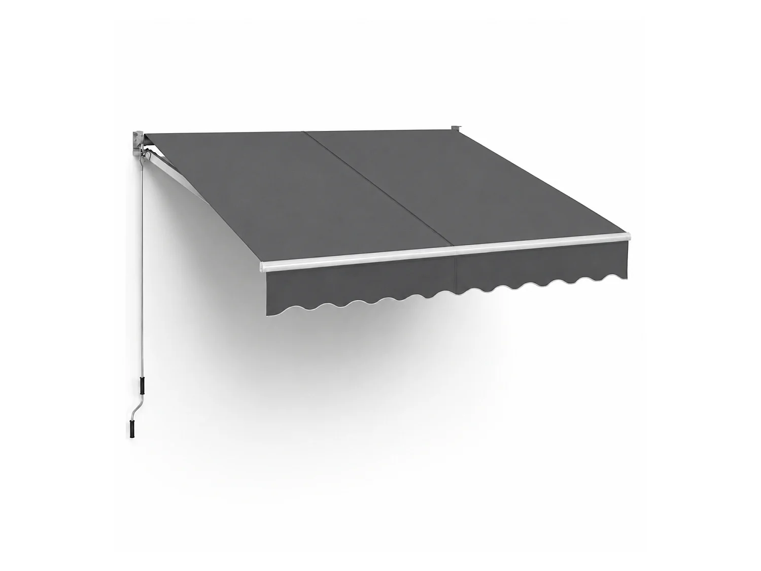 Tenda Da Sole A Manovella Con Inclinazione Regolabile Struttura In Alluminio Rinforzato Design Moderno Per Balcone Terrazza Veranda Giardino 295x250 Cm Grigio Scuro