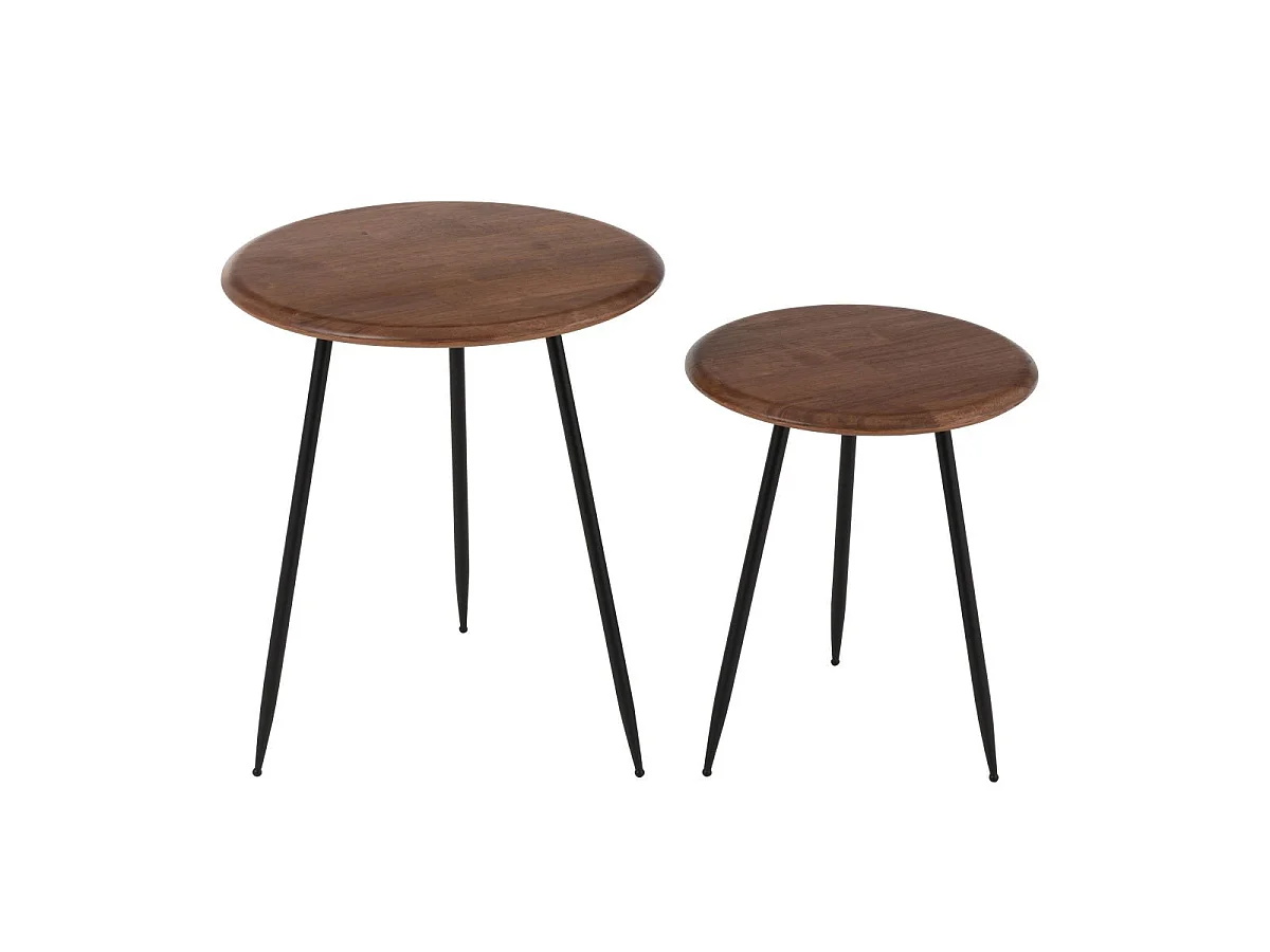Lot de 2 Tables d'Appoint "Neo" 60cm Naturel