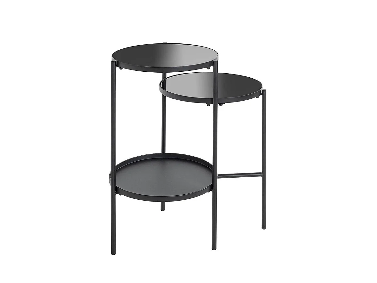 Table d'Appoint Design "Trio" 71cm Noir