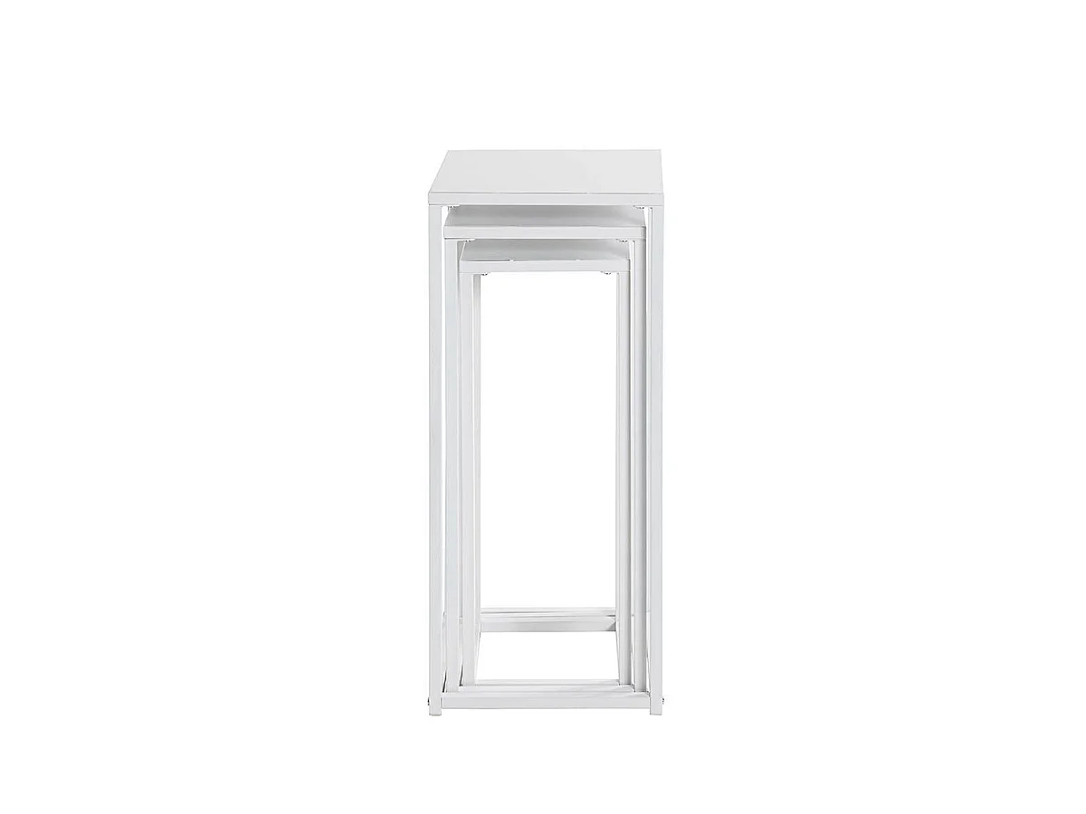 Lot de 3 Sellettes en Métal "Cromano" 71cm Blanc