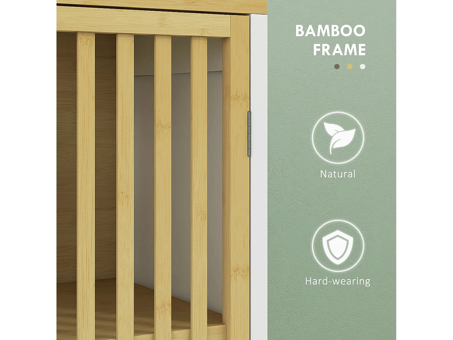 Liba Retro Bamboo Blend Bathroom Cabinet with Cut Out Detail