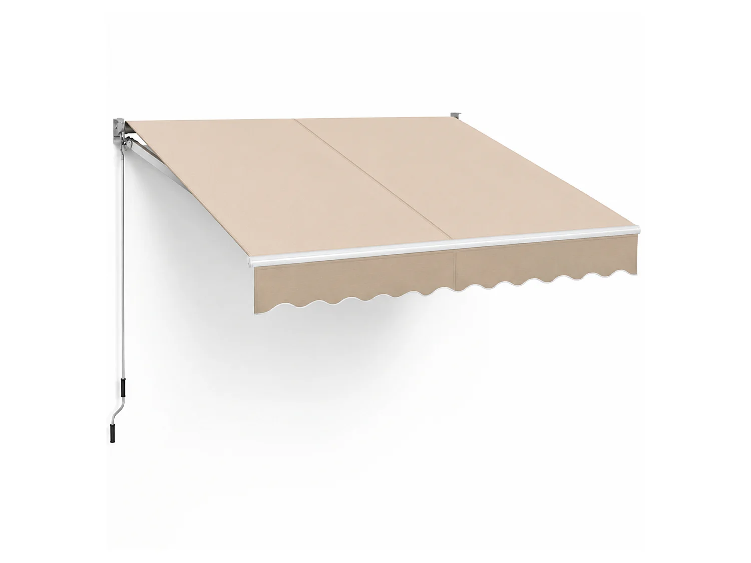Tenda Da Sole A Manovella Con Inclinazione Regolabile Struttura In Alluminio Resistente Design Moderno Per Balcone Terrazza Veranda Giardino 295x250 Cm Beige