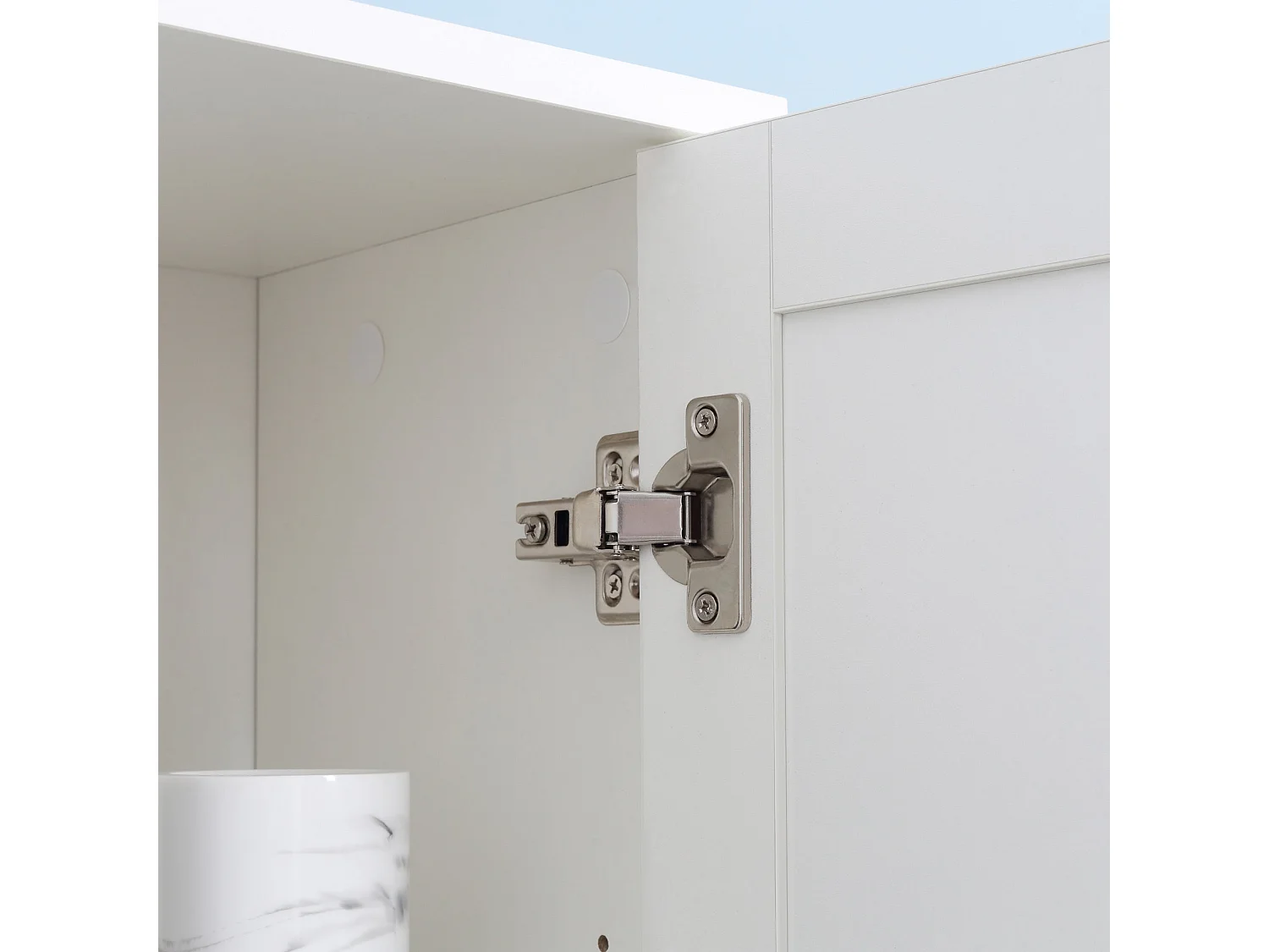 Marila 170cm Narrow Tall Bathroom Cabinet White Mirrored Door Adjustable Shelves Double Cupboards