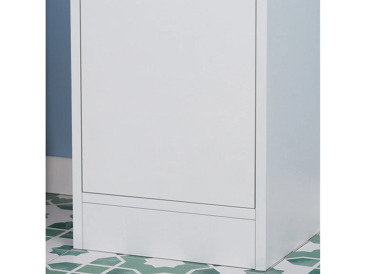 Marila 170cm Narrow Tall Bathroom Cabinet White Mirrored Door Adjustable Shelves Double Cupboards