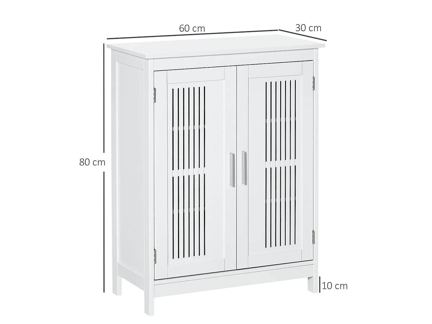 Lumatte Modern White Bathroom Floor Storage Cabinet 60x80x30cm
