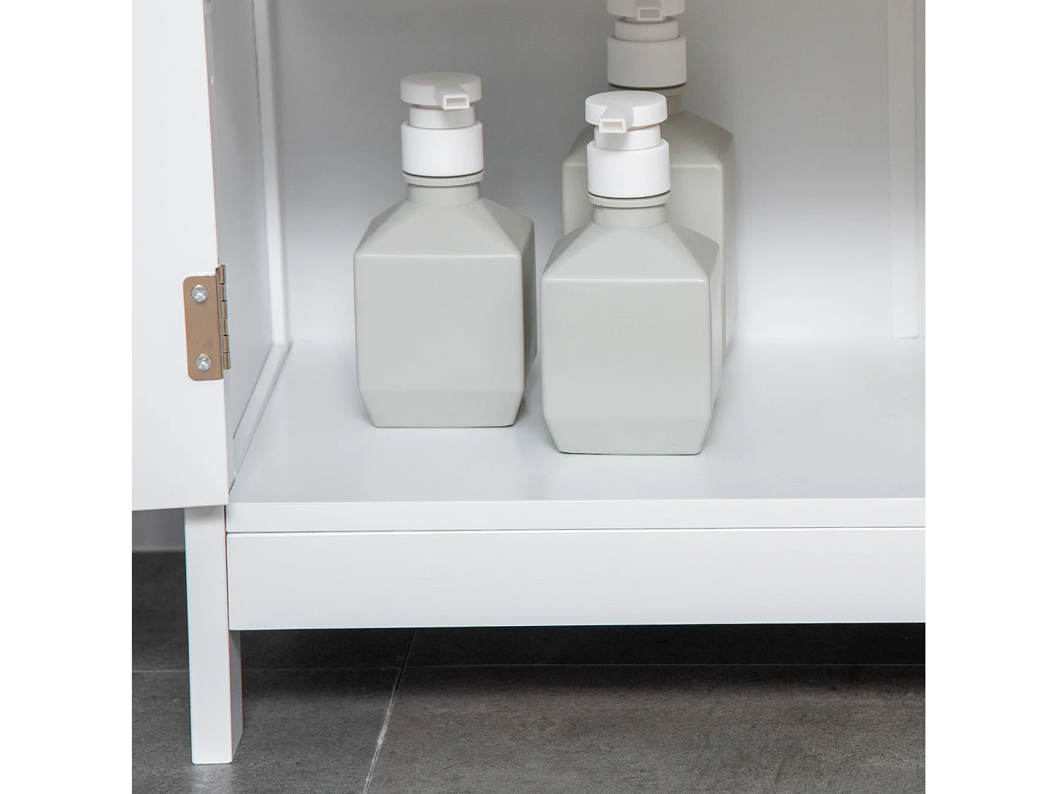 Lumatte Modern White Bathroom Floor Storage Cabinet 60x80x30cm