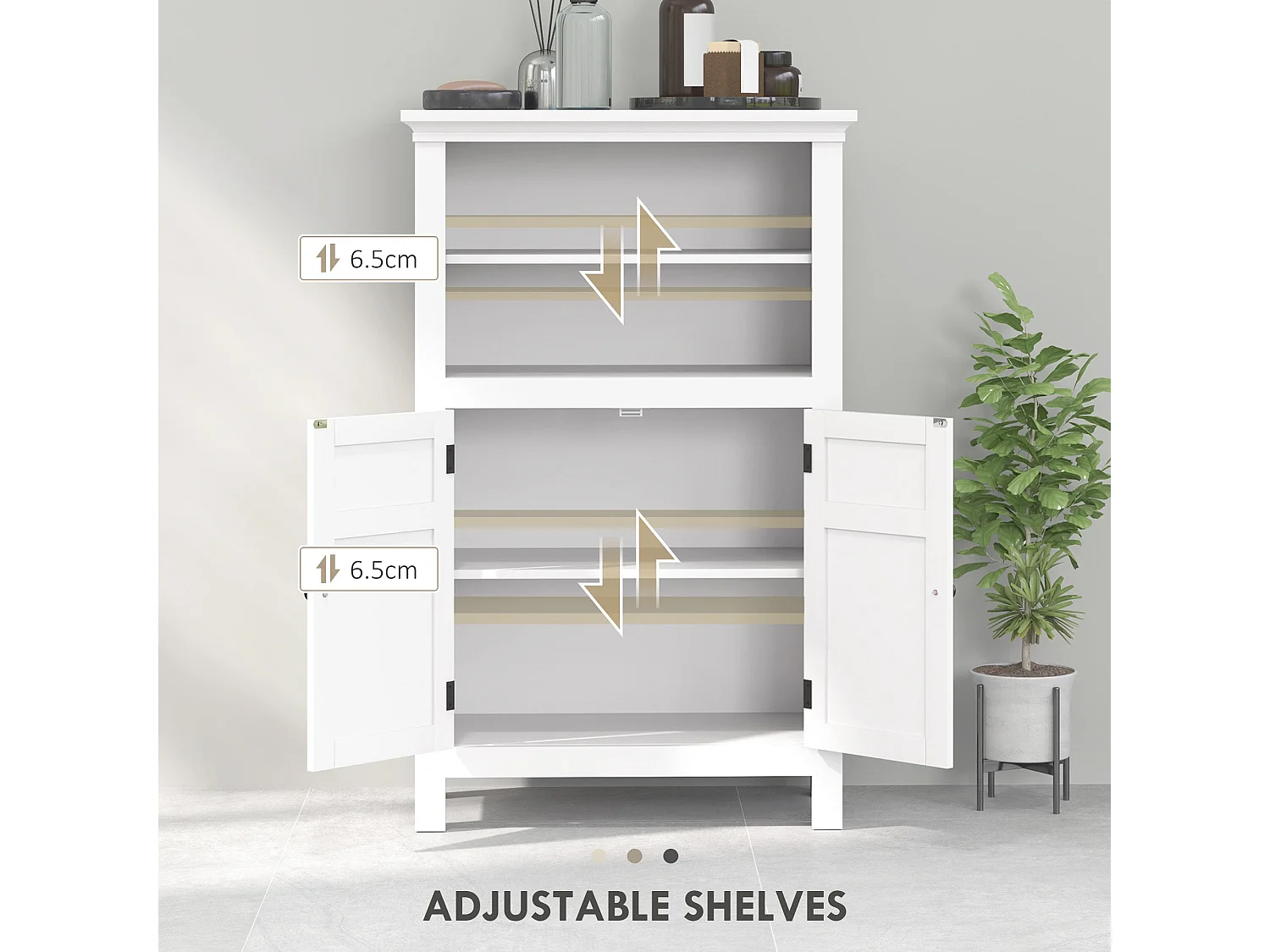 Nore Modern White Bathroom Cabinet 60x30x95cm