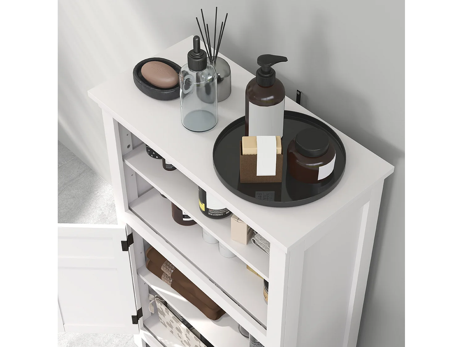 Nore Modern White Bathroom Cabinet 60x30x95cm