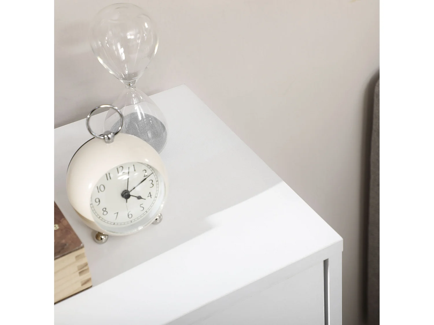 Sopake White Freestanding Storage Cabinet with 4 Drawers and Lower Cupboard