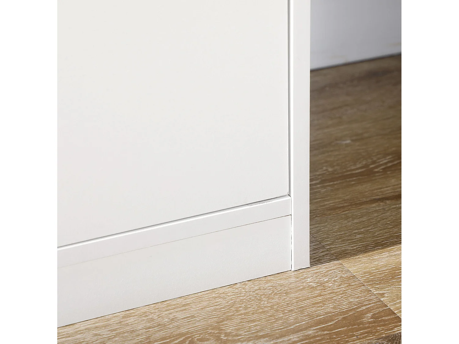 Sopake White Freestanding Storage Cabinet with 4 Drawers and Lower Cupboard