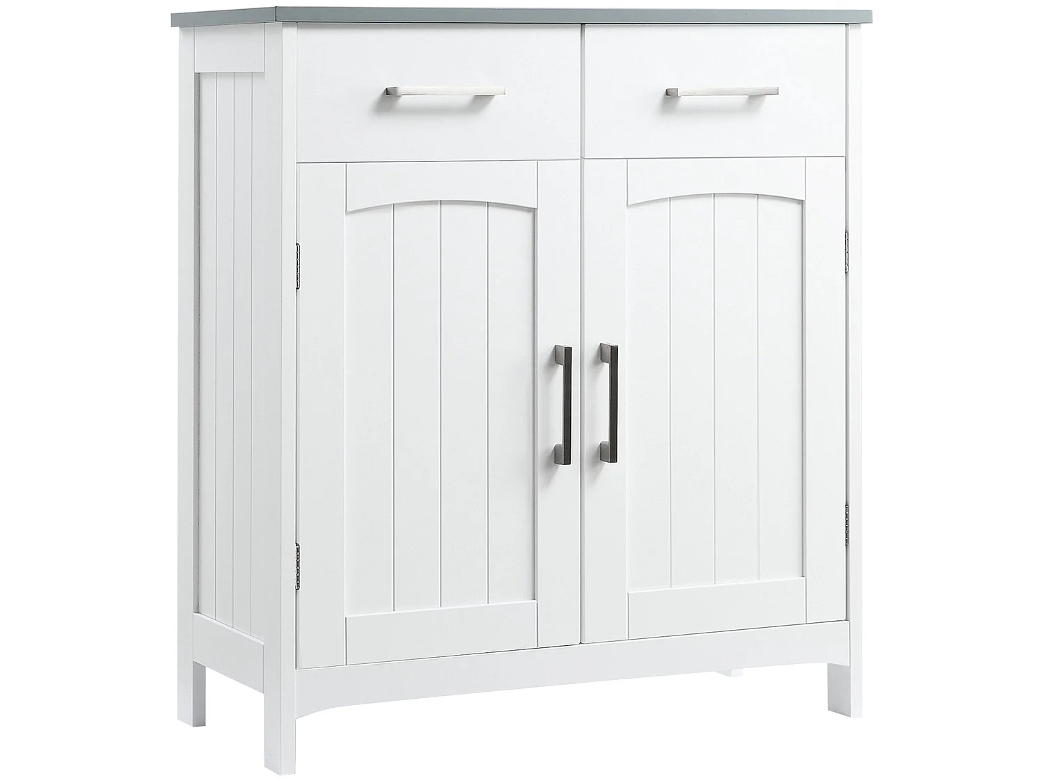Tova White Bathroom Cabinet 2 Drawers Double Doors Adjustable Shelves