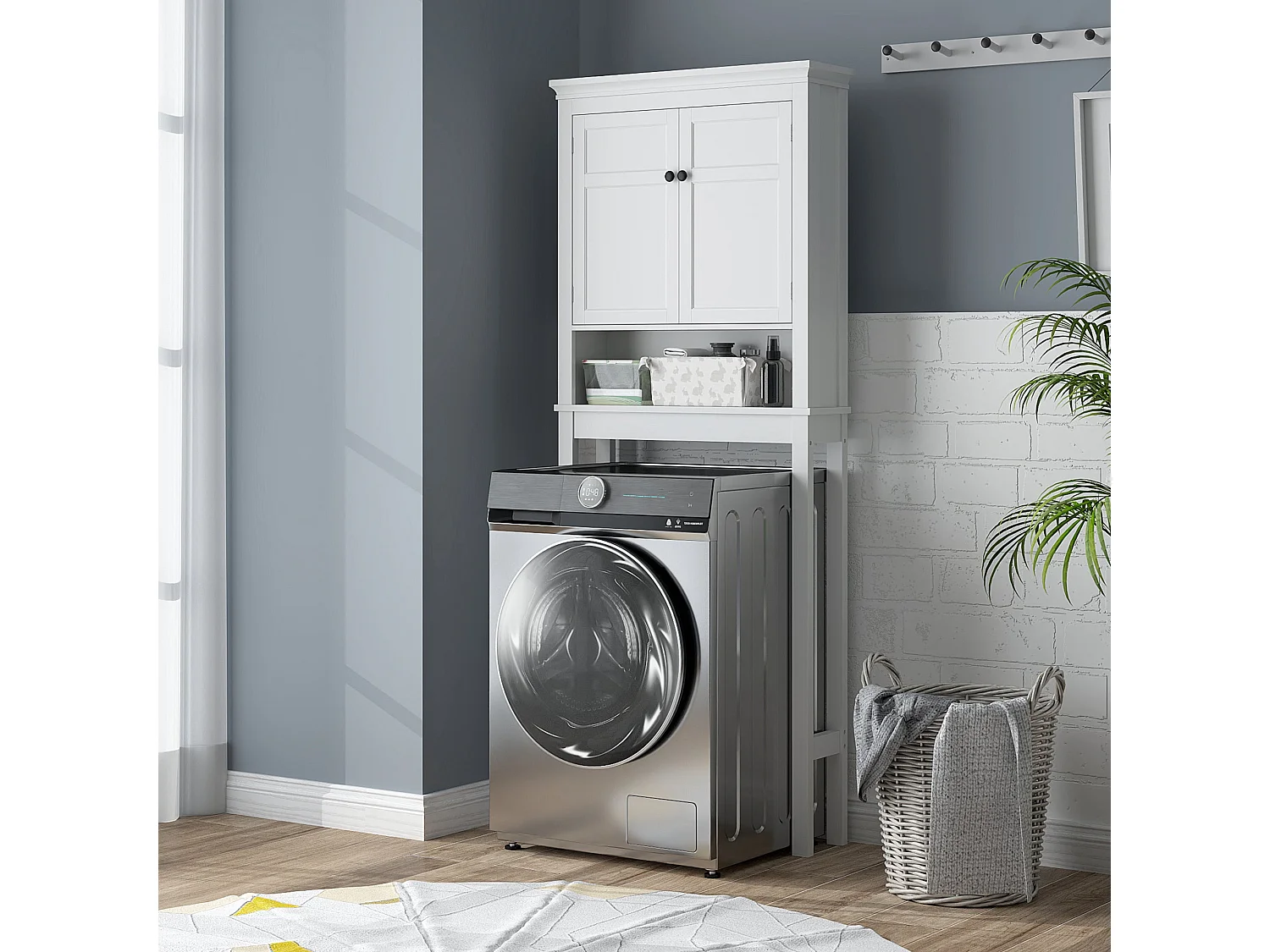 Nivele Over Toilet And Appliance Storage Cabinet White