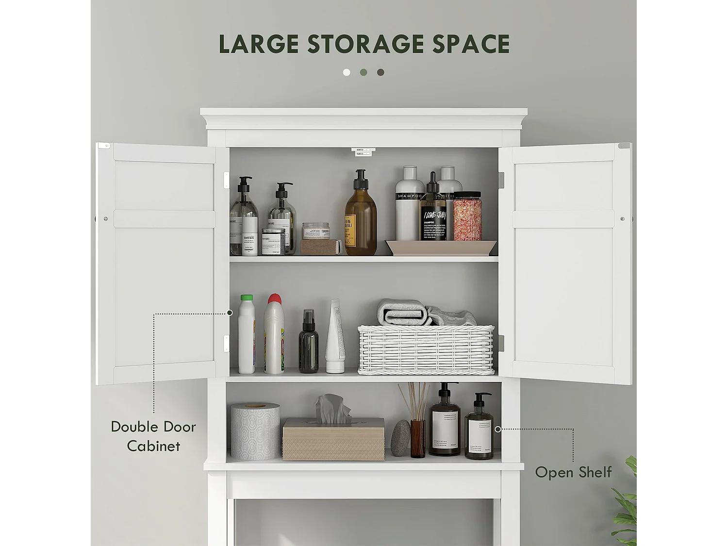 Nivele Over Toilet And Appliance Storage Cabinet White
