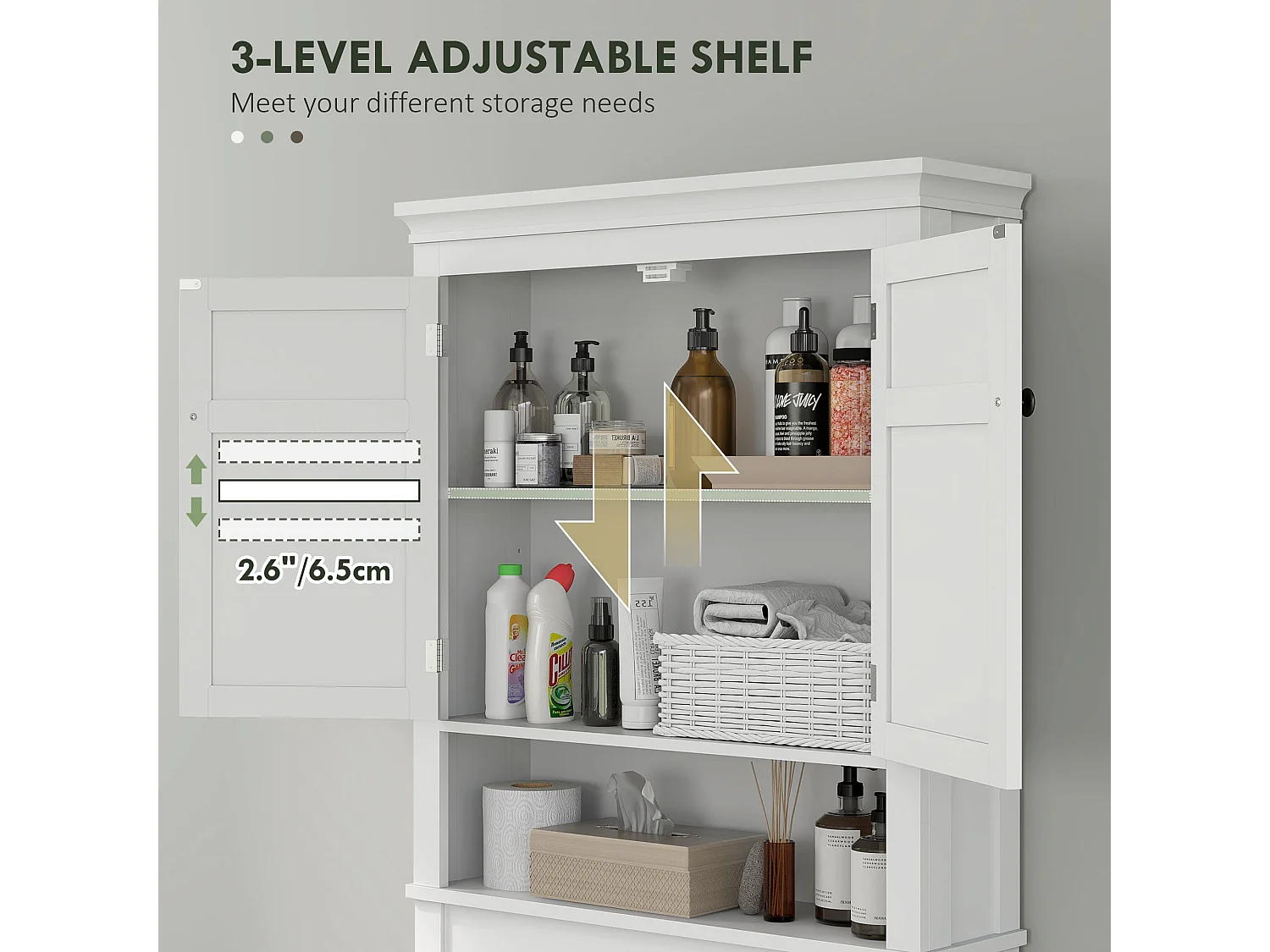 Nivele Over Toilet And Appliance Storage Cabinet White