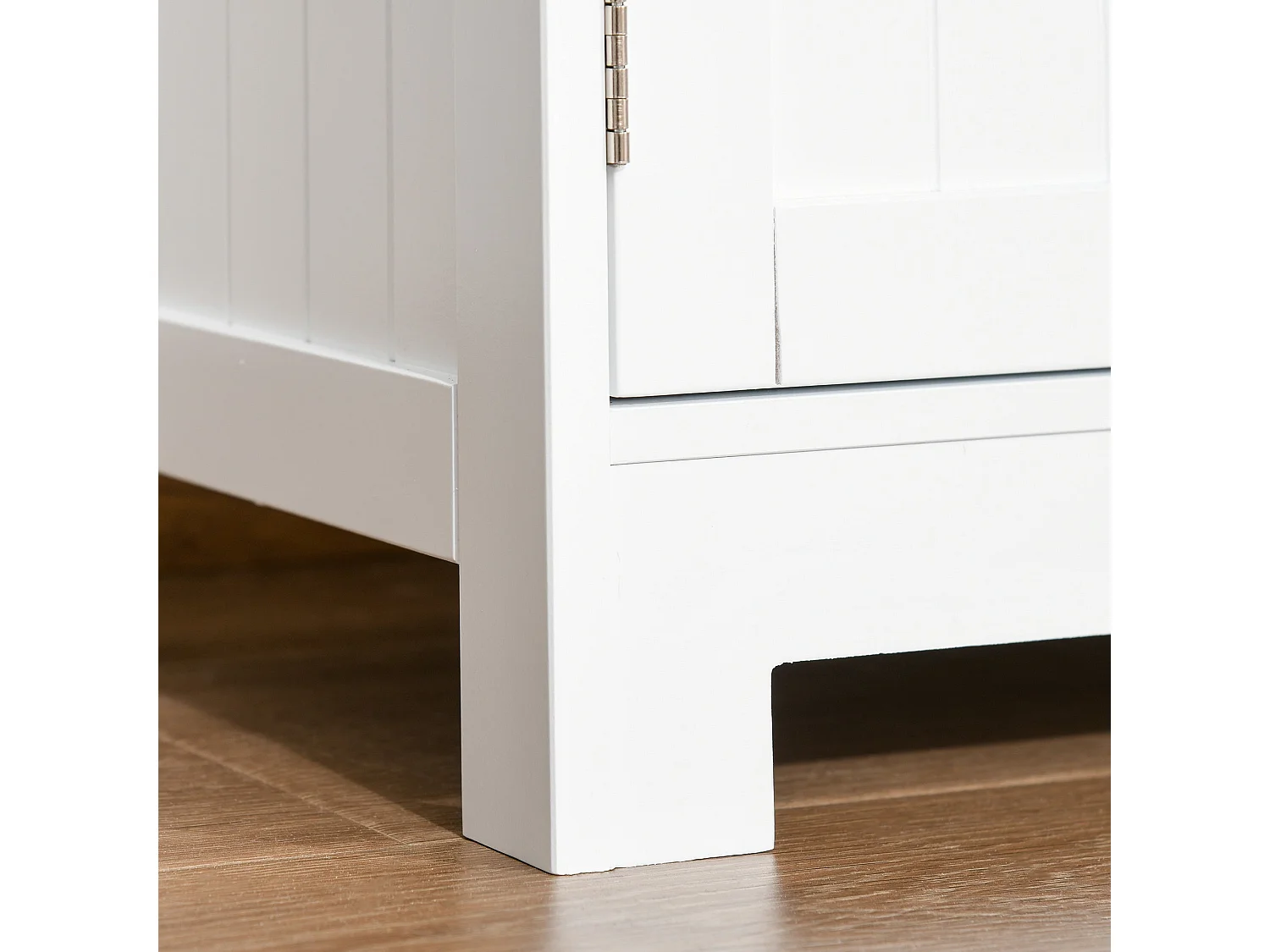 Morreta Freestanding Storage Cabinet with Glass Doors Drawers and Adjustable Shelf for Bathroom or Hallway