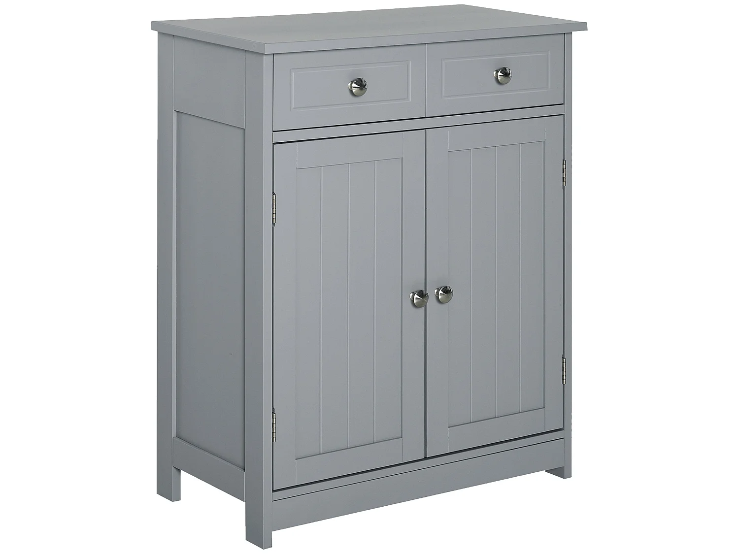 Letare Freestanding Bathroom Cabinet 2 Drawers and Cupboard Grey 75x60x30cm