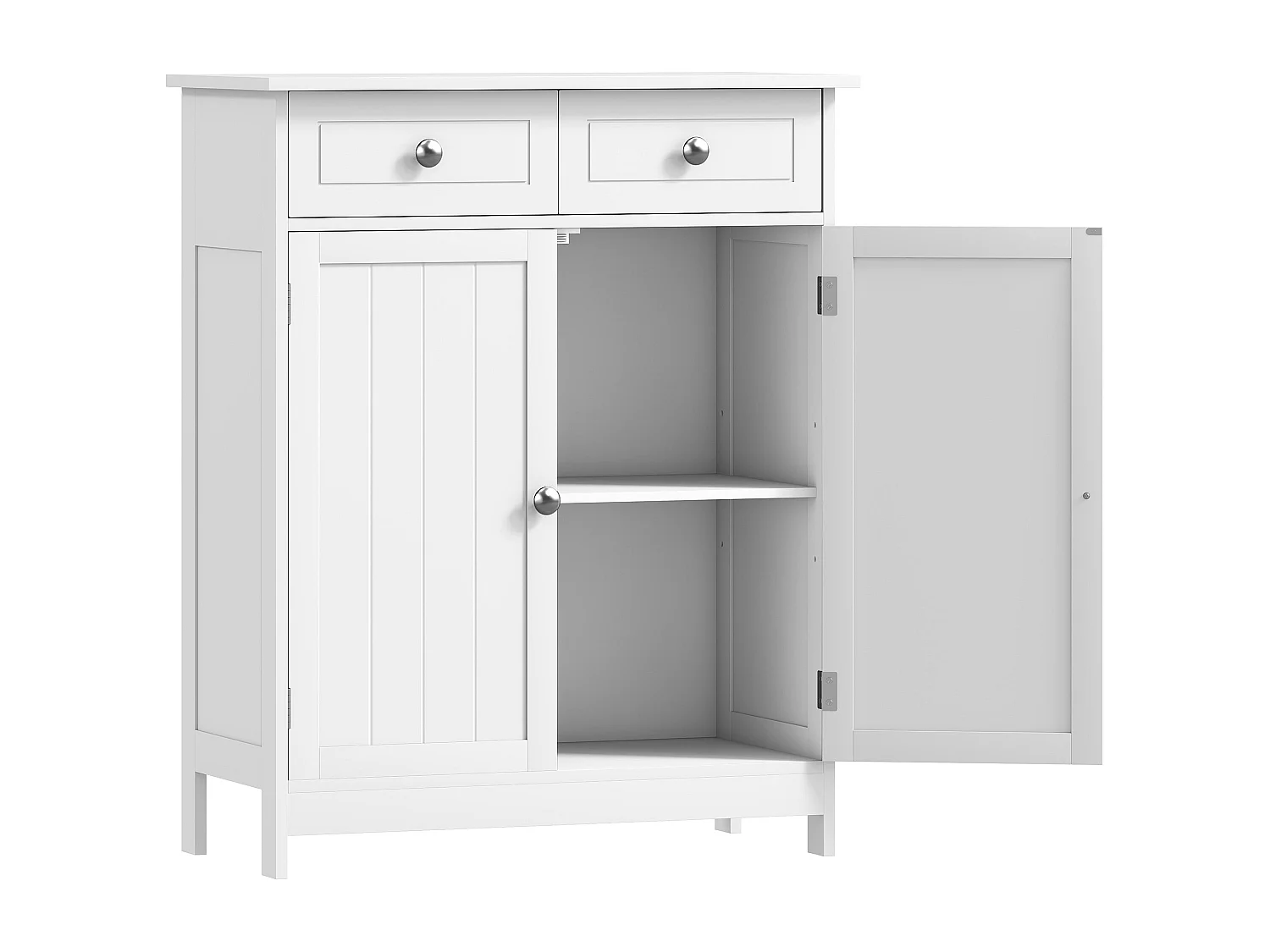 Zilu Freestanding Bathroom Cabinet Traditional White 75x60x30cm
