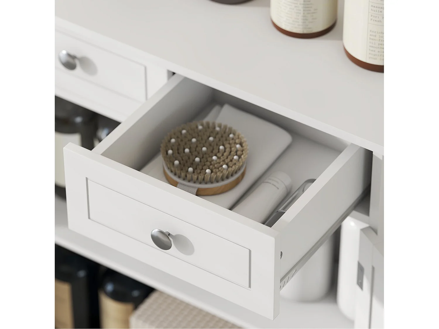 Zilu Freestanding Bathroom Cabinet Traditional White 75x60x30cm