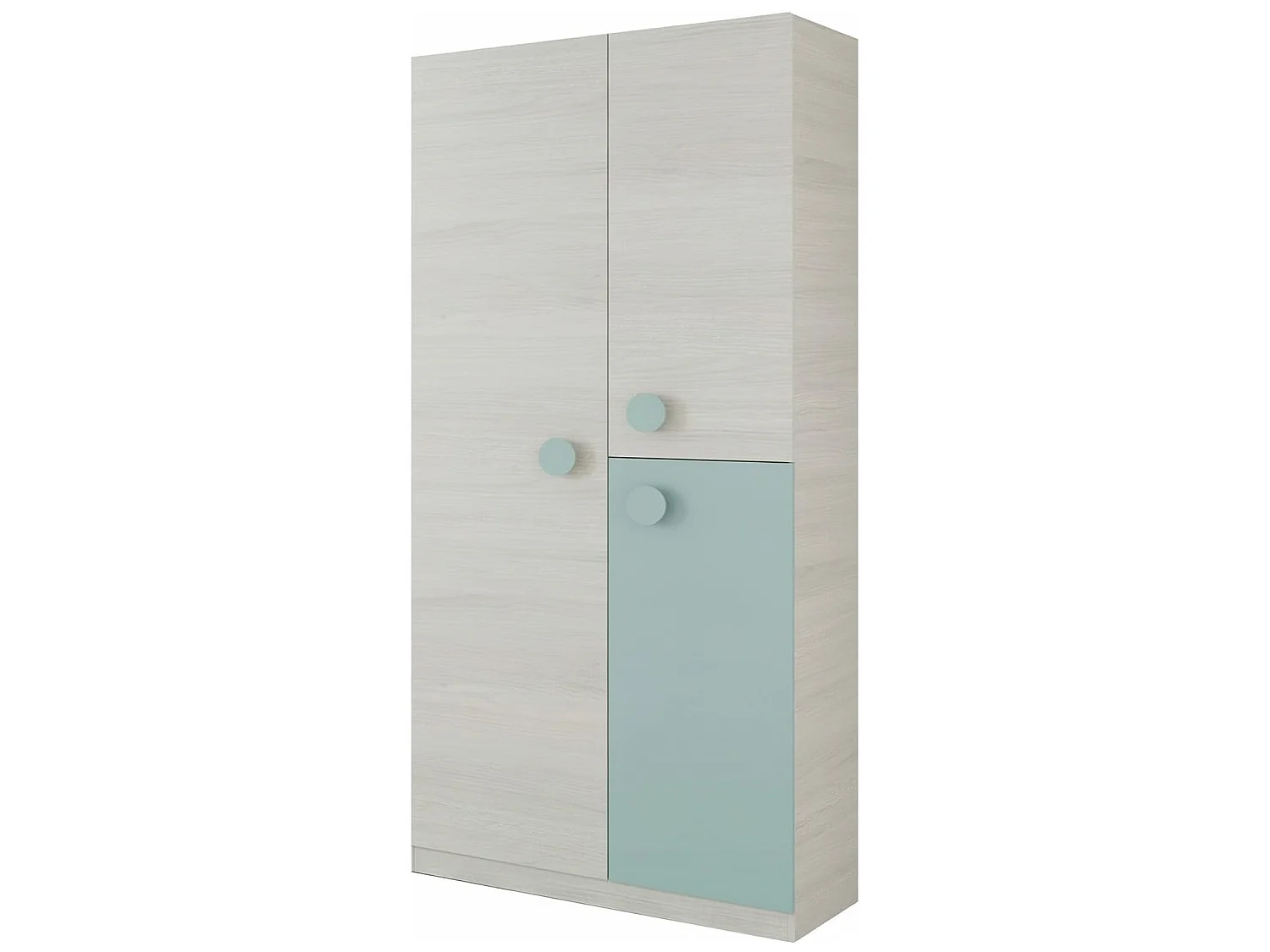 Armadio Guardaroba Compatto Con Barra Appendiabiti E Ripiani Per Cameretta E Camera Da Letto Design Moderno 200 X 90 X 52 Cm Bianco Alpi E Verde Acqua