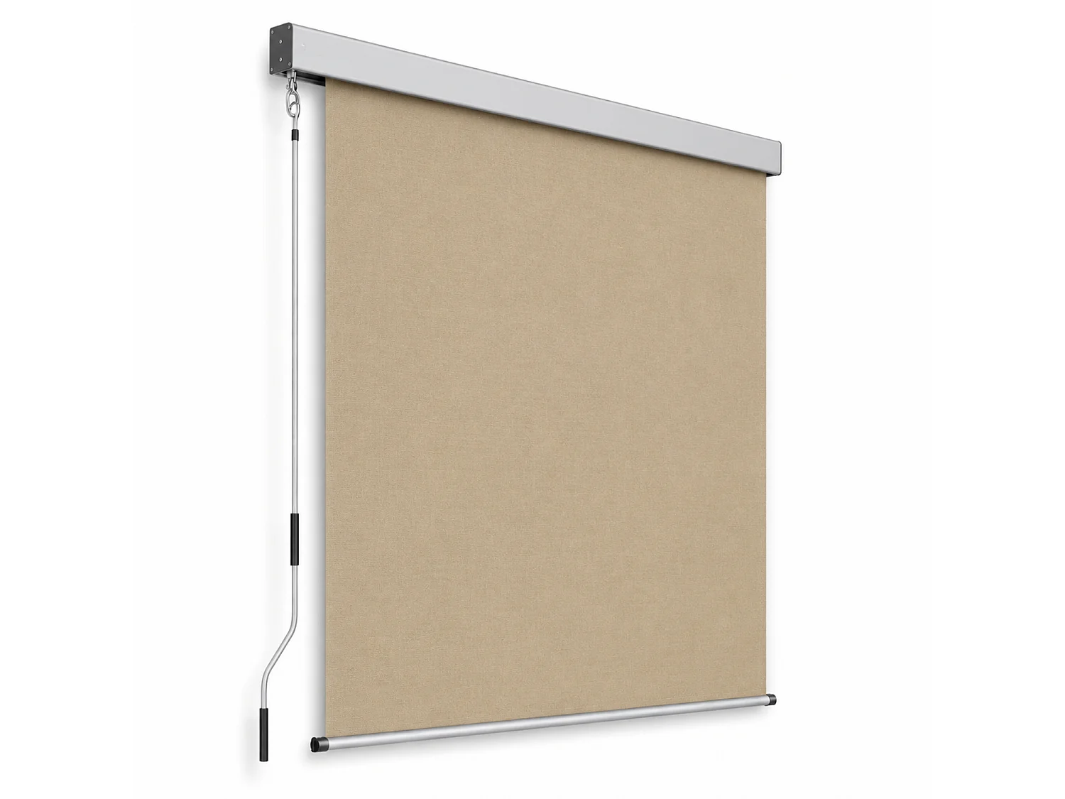 Tenda Verticale Parasole E Frangivista Con Cassonetto In Alluminio E Manovella Rimovibile Idrorepellente E Privacy Per Veranda Balcone Terrazza 200 X 250 Cm Beige