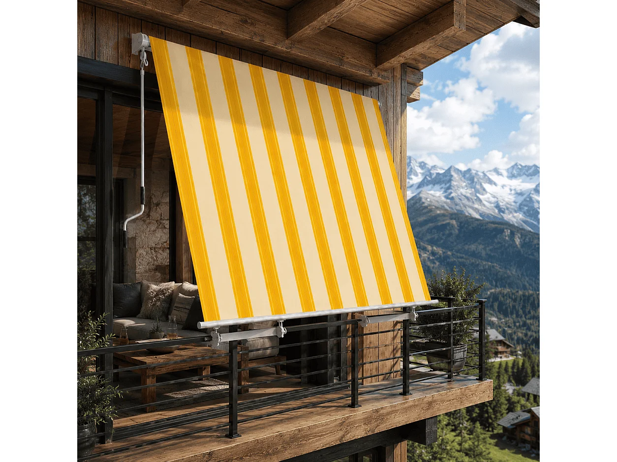 Telo Di Ricambio Per Tenda In Poliestere Materiale Resistente Agli Agenti Atmosferici Con Protezione Solare Per Terrazza Veranda E Spazi Esterni Giallo E Beige