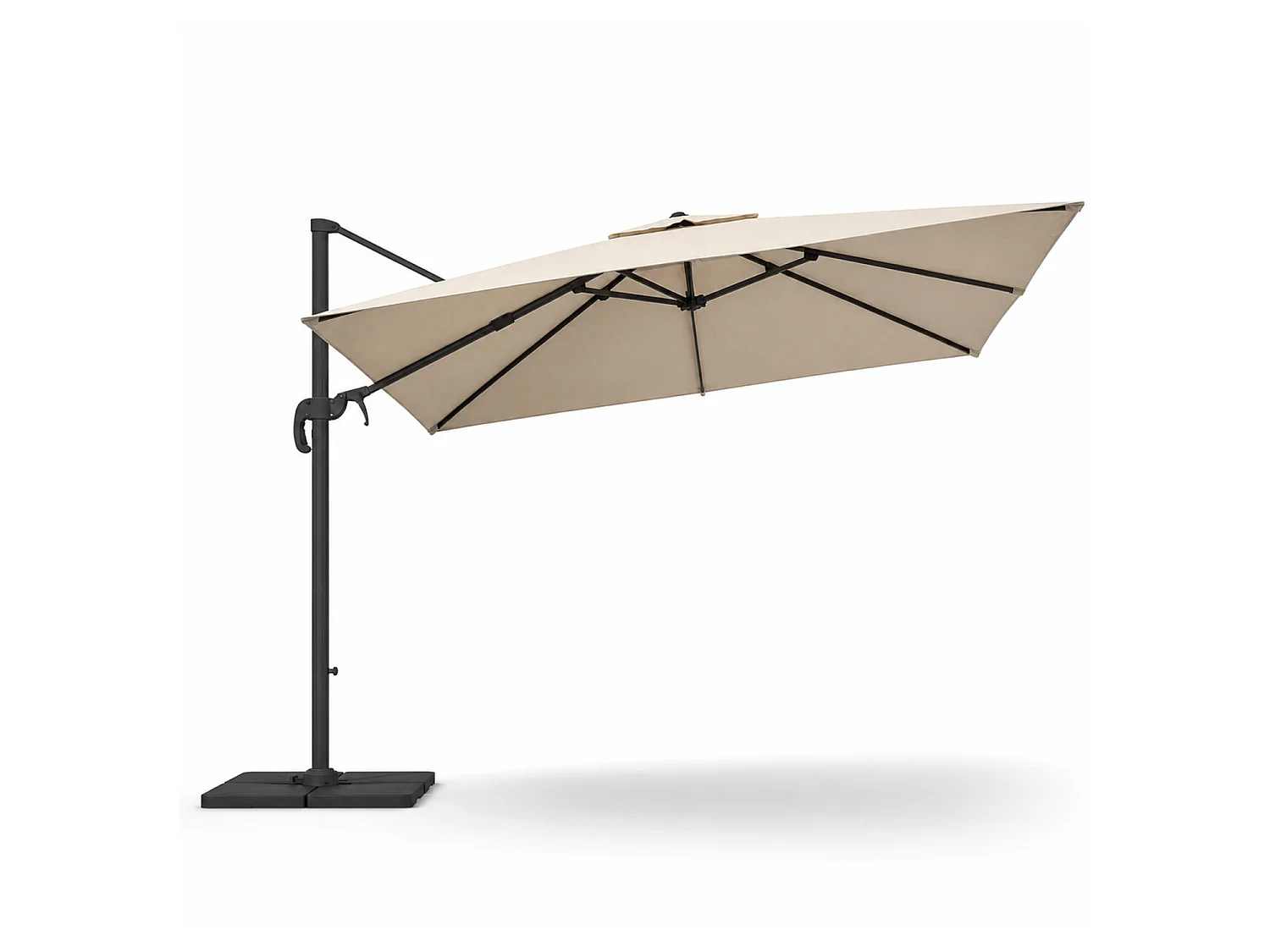 Ombrellone 3X3 M Braccio Retrattile Per Piscina Terrazze Bar Hotel In Acciaio Inossidabile Con Rotazione Braccio 360° Telo 180 G M2 Impermeabile Resistente UV Beige