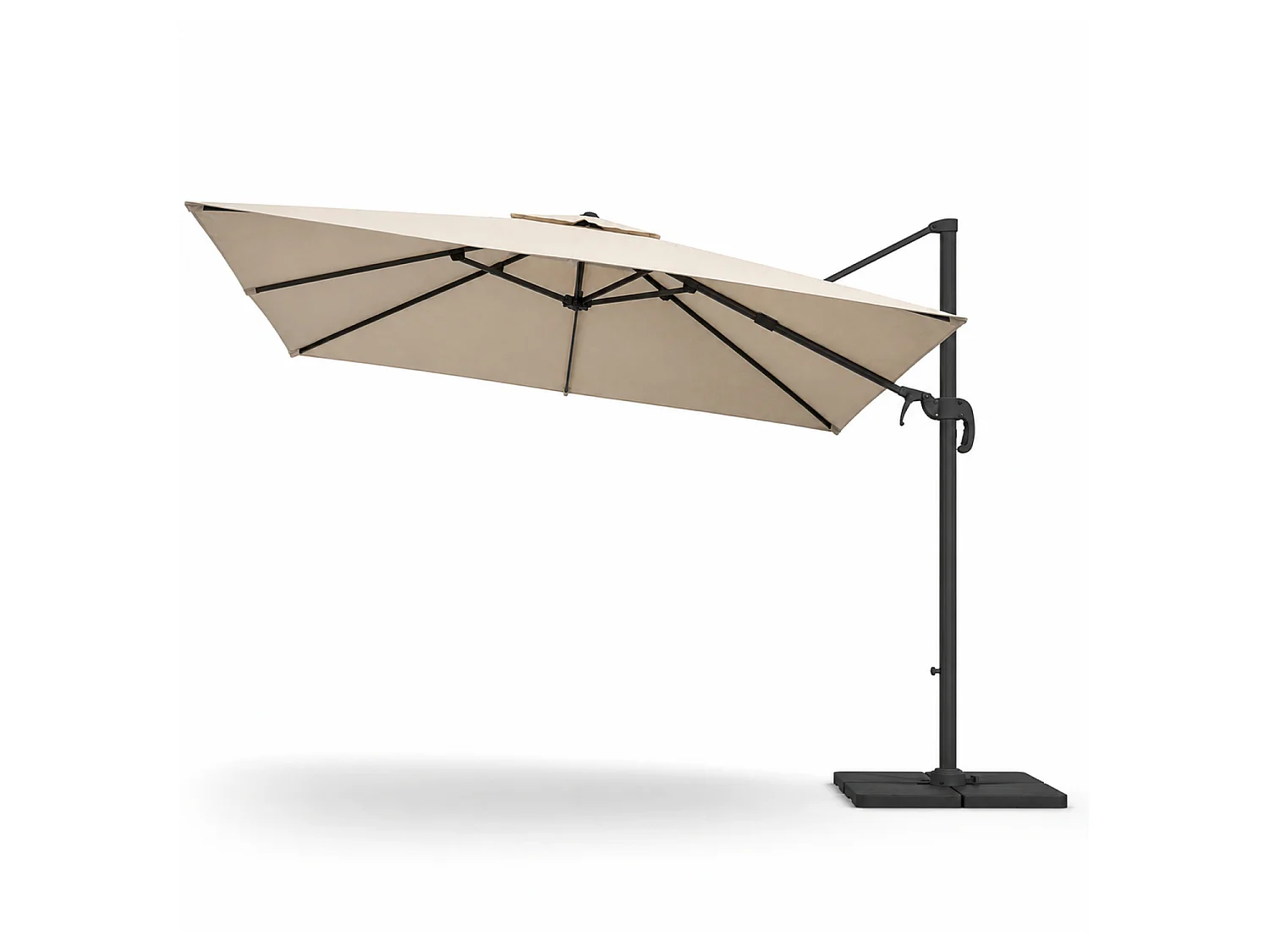 Ombrellone 3X3 M Braccio Retrattile Per Piscina Terrazze Bar Hotel In Acciaio Inossidabile Con Rotazione Braccio 360° Telo 180 G M2 Impermeabile Resistente UV Beige
